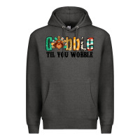 Charcoal Heather gobble til you wobble thanksgiving turkey Premium Hoodie - Jasminsmagicworld
