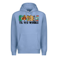 Colony Blue gobble til you wobble thanksgiving turkey Premium Hoodie - Jasminsmagicworld