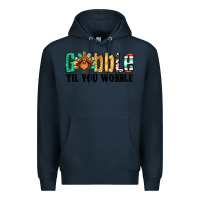 Navy gobble til you wobble thanksgiving turkey Premium Hoodie - Jasminsmagicworld