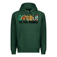 Sports Green gobble til you wobble thanksgiving turkey Premium Hoodie - Jasminsmagicworld