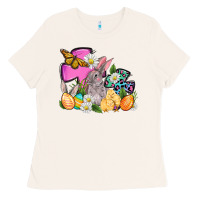 Bone Easter rabbits and cross Ladies Tee - OliviaCreatesArt