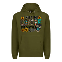 Army Green i pretend coffee Premium Hoodie - RacoonDesign