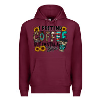 Burgundy i pretend coffee Premium Hoodie - RacoonDesign