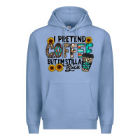 Colony Blue i pretend coffee Premium Hoodie - RacoonDesign