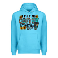 Ocean Blue i pretend coffee Premium Hoodie - RacoonDesign