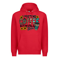 Red i pretend coffee Premium Hoodie - RacoonDesign
