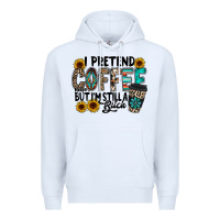 White i pretend coffee Premium Hoodie - RacoonDesign