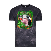 Cloud Black St. Patrick's day cow Vintage Tee - FaDigitalArtStudio