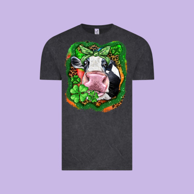 St. Patrick's Day Cow Vintage Tee Designed By Fadigitalartstudio