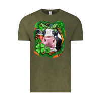 Vintage Olive St. Patrick's day cow Vintage Tee - FaDigitalArtStudio