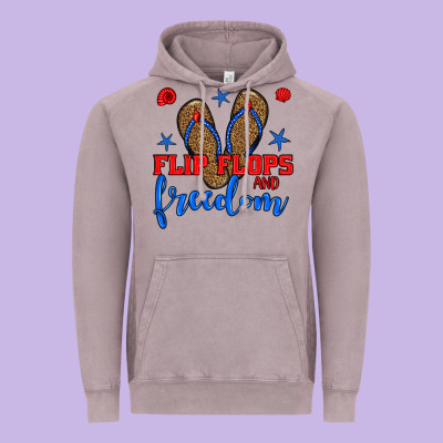 Flip Flops And Freedom Vintage Hoodie Designed By Bundleandbundleshop
