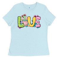 Baby Blue Easter Day Love Easter gnome Ladies Tee - OliviaCreatesArt
