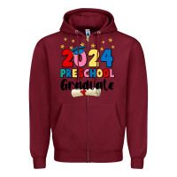 Burgundy 2024 preschool graduate Zipper Hoodie - JahusDesignShop