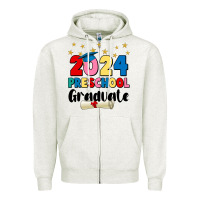 Oatmeal Heather 2024 preschool graduate Zipper Hoodie - JahusDesignShop