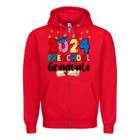 Red 2024 preschool graduate Zipper Hoodie - JahusDesignShop