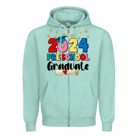 Seafoam 2024 preschool graduate Zipper Hoodie - JahusDesignShop