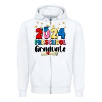 White 2024 preschool graduate Zipper Hoodie - JahusDesignShop