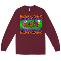 Burgundy halloween nurse tumbler Long Sleeve Tee - BundleAndBundleShop
