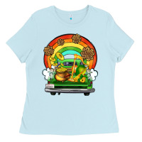 Baby Blue St. Patrick's Day truck Ladies Tee - OliviaCreatesArt