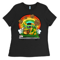 Black St. Patrick's Day truck Ladies Tee - OliviaCreatesArt