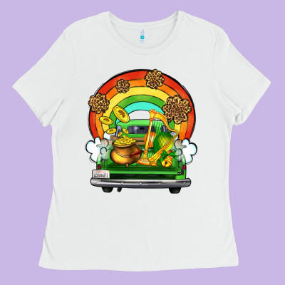 St. Patrick's Day Truck Ladies Tee Designed By Oliviacreatesart