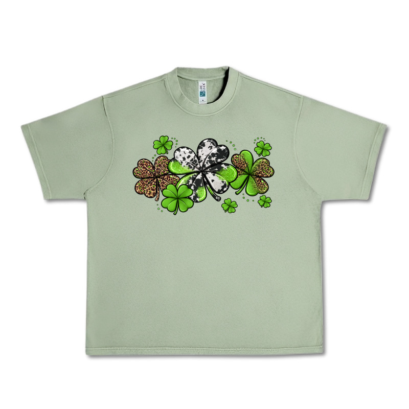 Western Cowhide Leopard Glitter Shamrocks Urban Heavy Tee by Jasminsmagicworld | Teevron