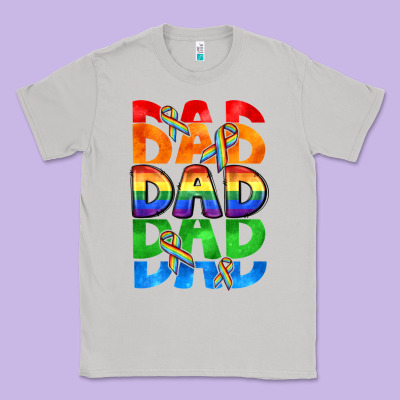 Dad Dad Dad Pride Classic Tee Designed By Cowgirlartshop