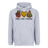 Heather Grey peace love christmas Heavyweight Hoodie - JahusDesignShop