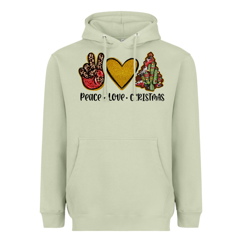 Peace Love Christmas Heavyweight Hoodie by JahusDesignShop | Teevron