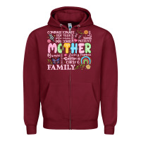 Burgundy retro mother Zipper Hoodie - JahusDesignShop