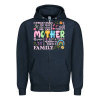 Navy retro mother Zipper Hoodie - JahusDesignShop