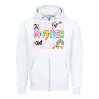 White retro mother Zipper Hoodie - JahusDesignShop