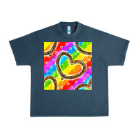 Midnight Navy Pride lgbtq leopard heart balloons pattern Urban Heavy Tee - BundleAndBundleShop