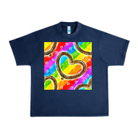 Navy Pride lgbtq leopard heart balloons pattern Urban Heavy Tee - BundleAndBundleShop