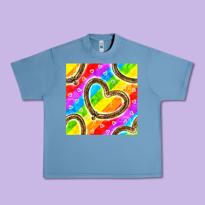 Pride Lgbtq Leopard Heart Balloons Pattern Urban Heavy Tee Designed By Bundleandbundleshop
