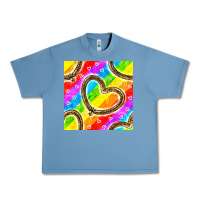 Pebble Blue Pride lgbtq leopard heart balloons pattern Urban Heavy Tee - BundleAndBundleShop