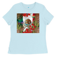 Baby Blue Mexico flag Ladies Tee - FaDigitalArtStudio
