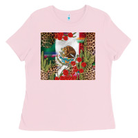 Bubblegum Pink Mexico flag Ladies Tee - FaDigitalArtStudio