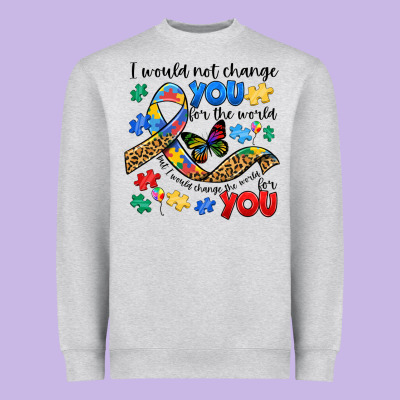 I Would Not Change You Autism Heavyweight Sweatshirt Designed By Jahusdesignshop