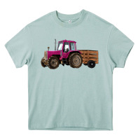 Arona Pink Farm Tractor Heavy Core Tee - RanaPortraitStore