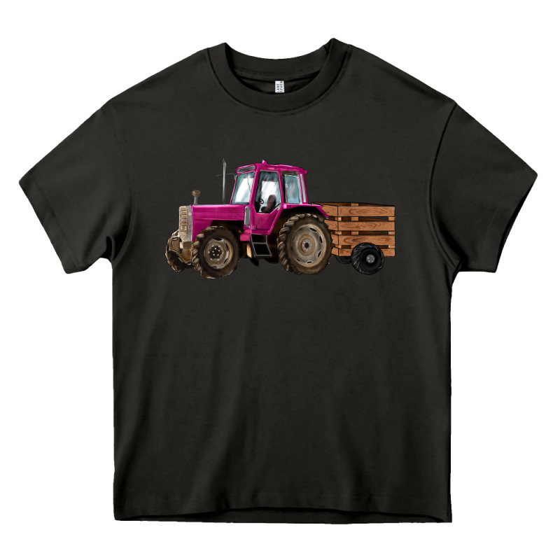 Pink Farm Tractor Heavy Core Tee by RanaPortraitStore | Teevron