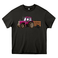 Asphalt Pink Farm Tractor Heavy Core Tee - RanaPortraitStore