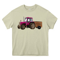 Mossy Pink Farm Tractor Heavy Core Tee - RanaPortraitStore