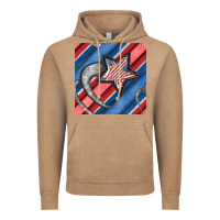 Vintage Coffee stripes & stars seamless pattern Vintage Hoodie - BundleAndBundleShop