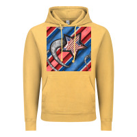 Vintage Mustard stripes & stars seamless pattern Vintage Hoodie - BundleAndBundleShop