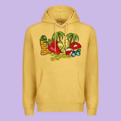 Love Summer Premium Hoodie Designed By Racoondesign