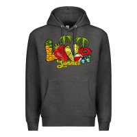 Charcoal Heather love summer Premium Hoodie - RacoonDesign
