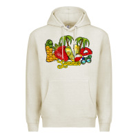 Oatmeal Heather love summer Premium Hoodie - RacoonDesign