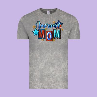 American Mom Mother's Day Vintage Tee Designed By Fadigitalartstudio