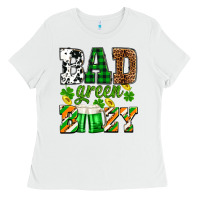 White St. Patrick's Bad green boozy Ladies Tee - OliviaCreatesArt